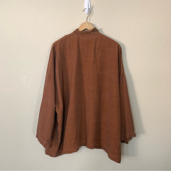 Bryn Walker Danuta Jacket Size Large 100% Tencel Lagenlook Mandarín Collar READ - Picture 12 of 13